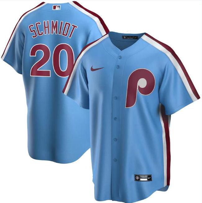 Men's Philadelphia Phillies #20 Mike Schmidt Blue Cool Base Stitched Jersey